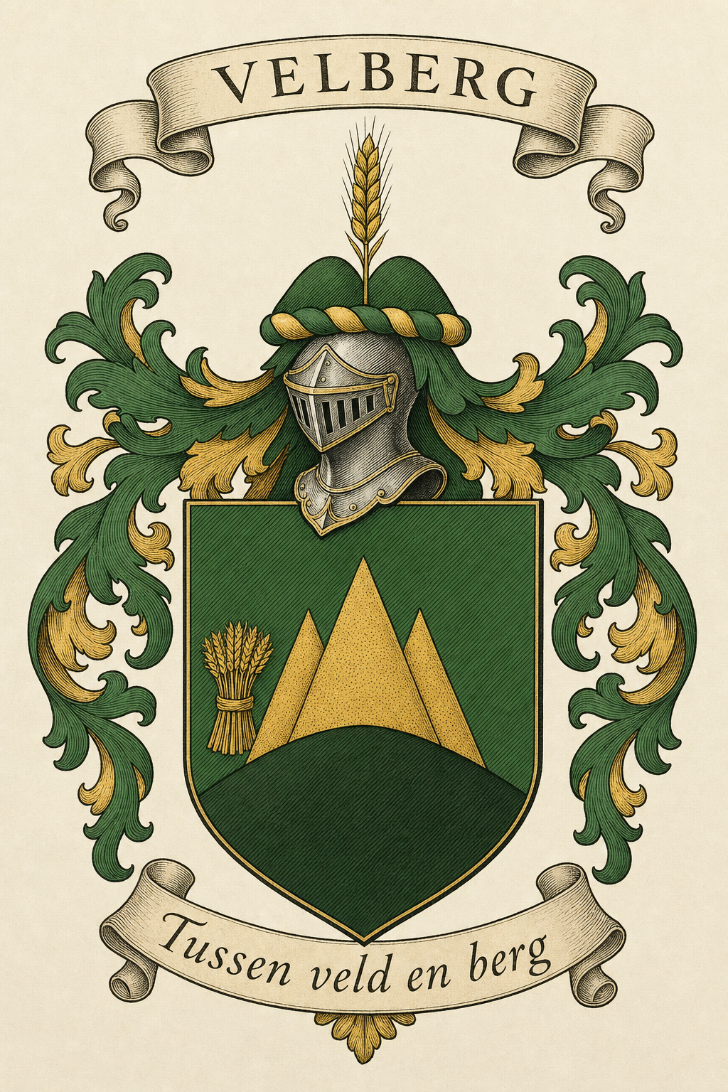 Familiewapen van de achternaam VELBERG (vergrendeld)