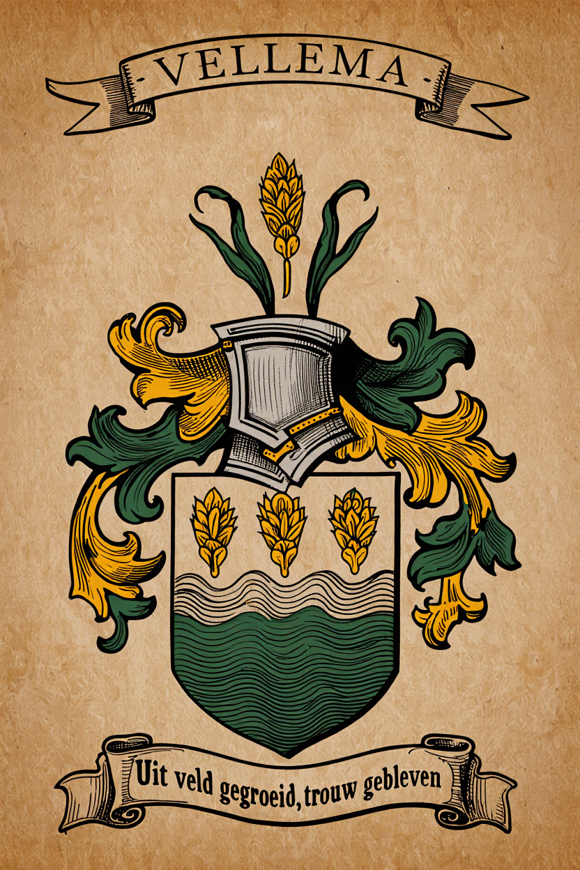 Familiewapen van de achternaam VELLEMA (vergrendeld)