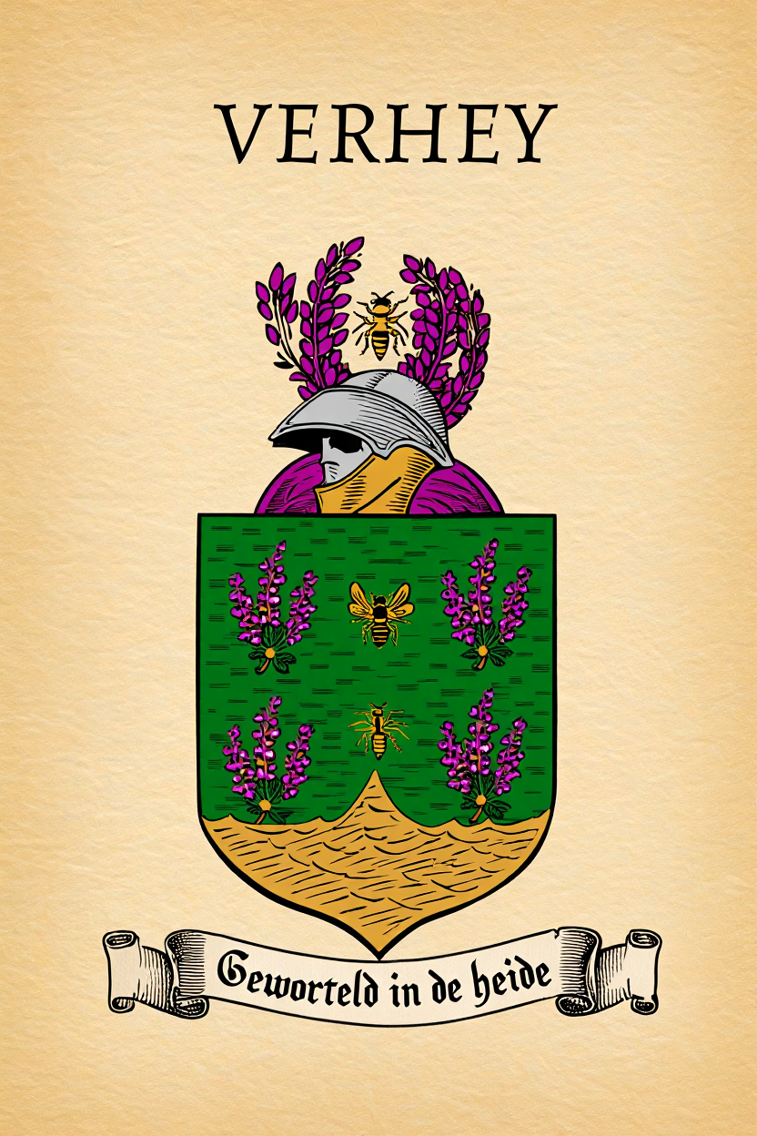 Familiewapen van de achternaam VERHEY (vergrendeld)