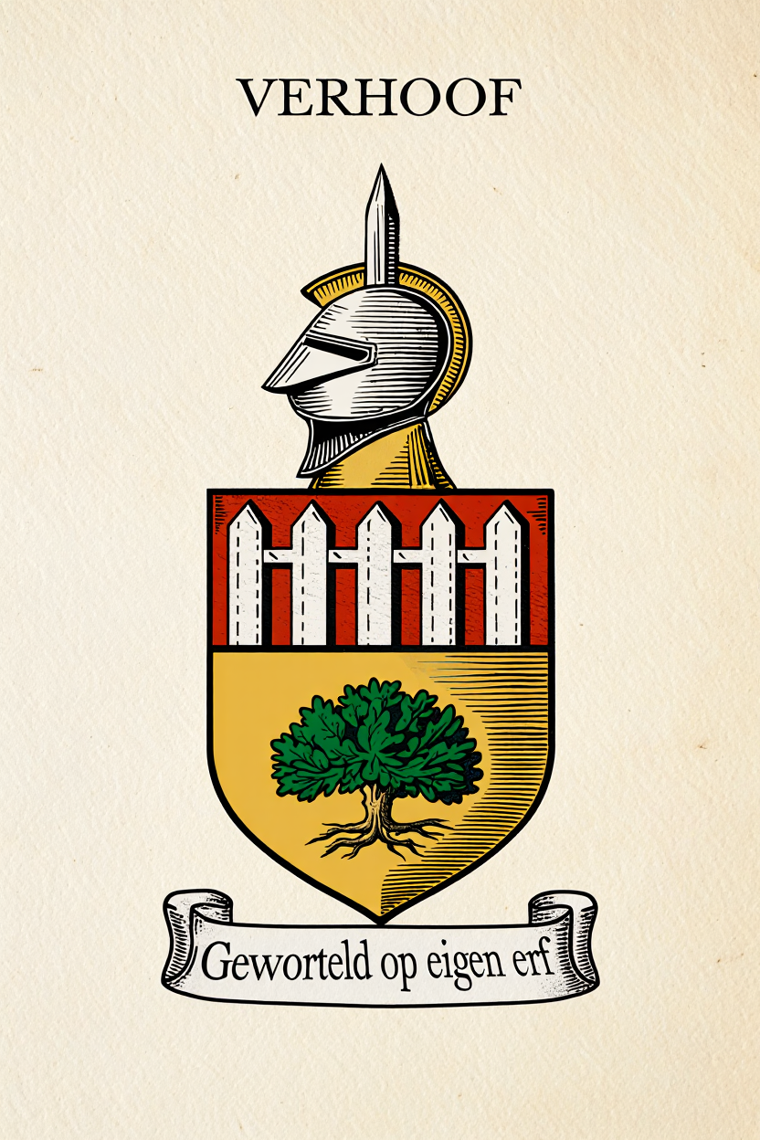 Familiewapen van de achternaam VERHOOF (vergrendeld)