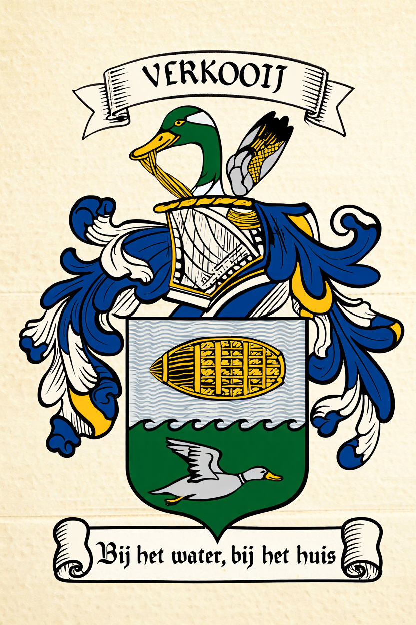 Familiewapen van de achternaam VERKOOIJ (vergrendeld)