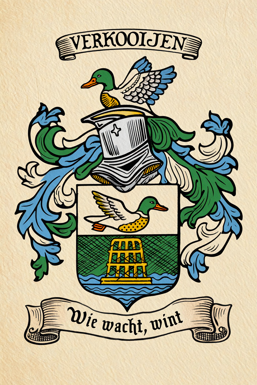 Familiewapen van de achternaam VERKOOIJEN (vergrendeld)