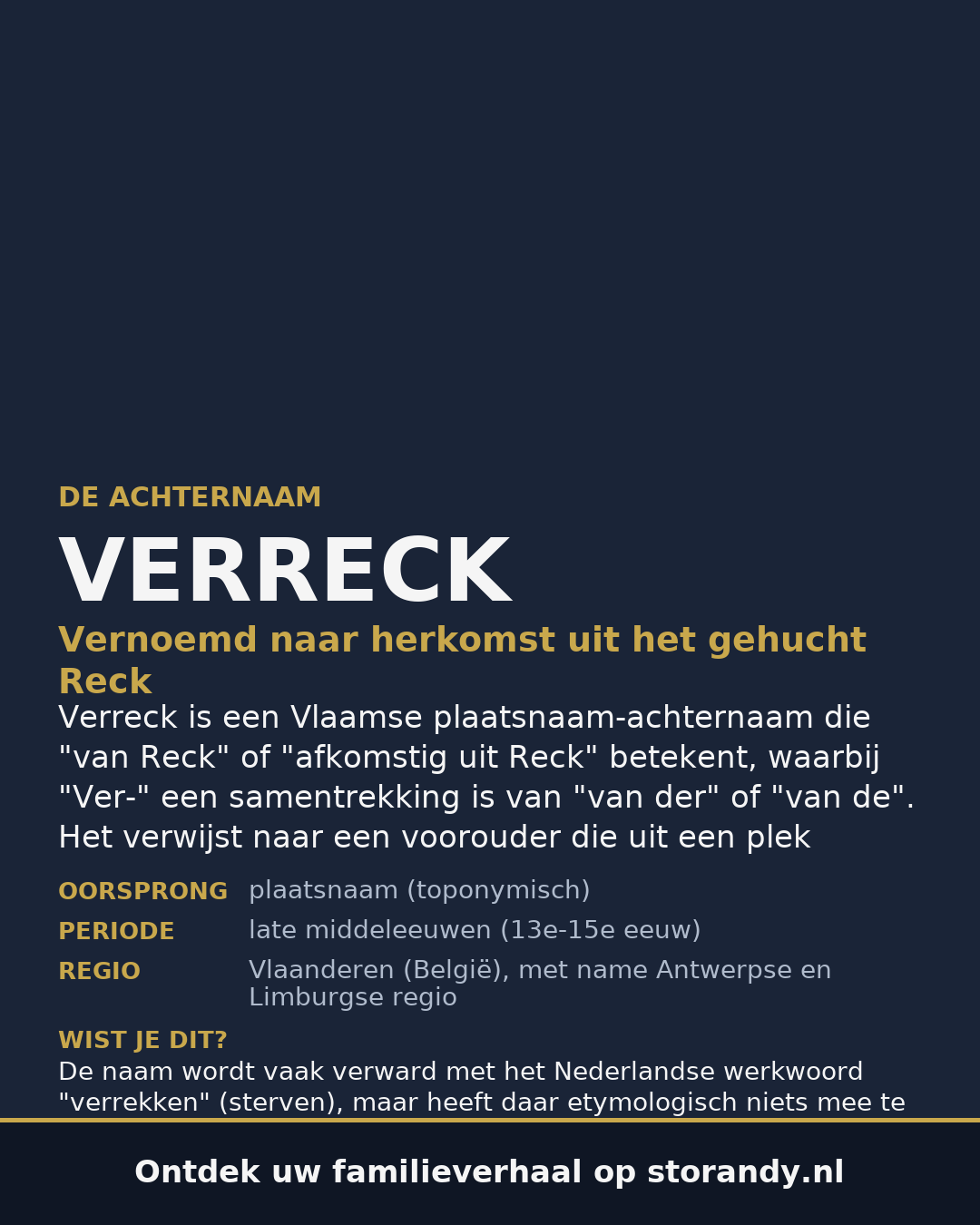 Familiewapen van de achternaam VERRECK (vergrendeld)