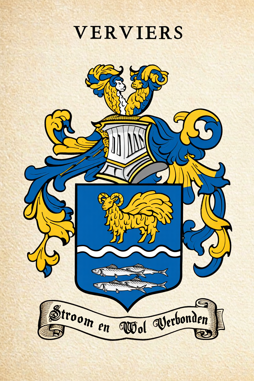 Familiewapen van de achternaam VERVIERS (vergrendeld)