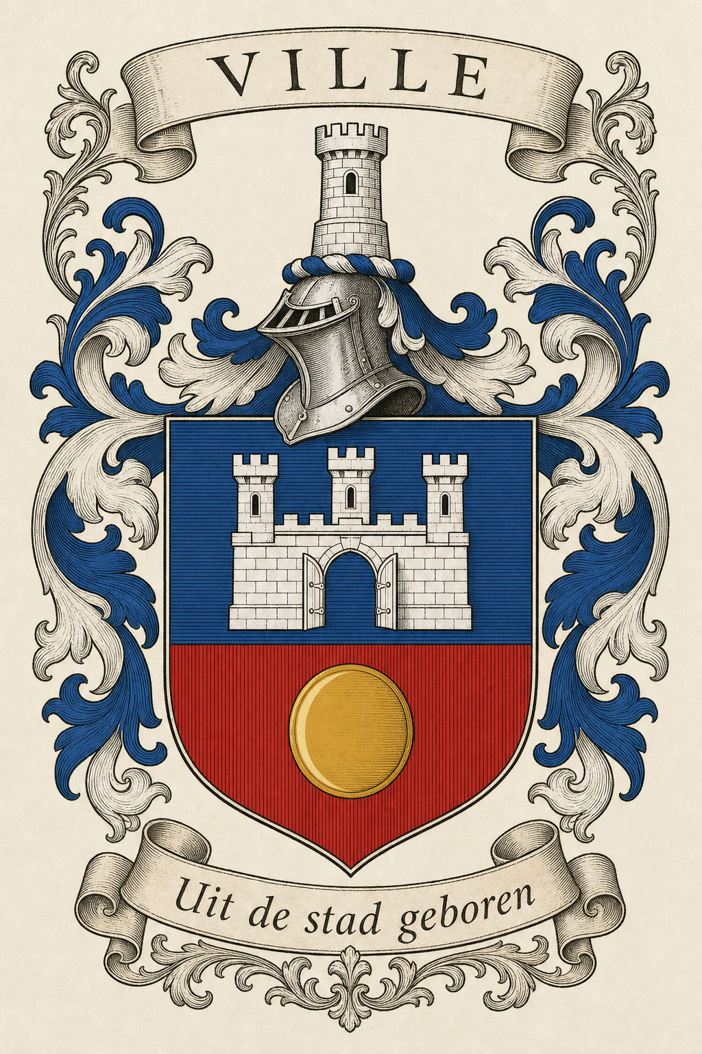 Familiewapen van de achternaam VILLE (vergrendeld)