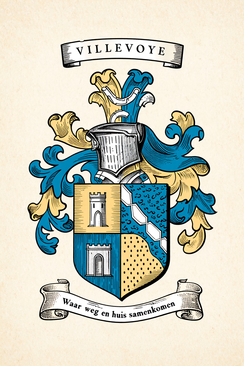Familiewapen van de achternaam VILLEVOYE (vergrendeld)