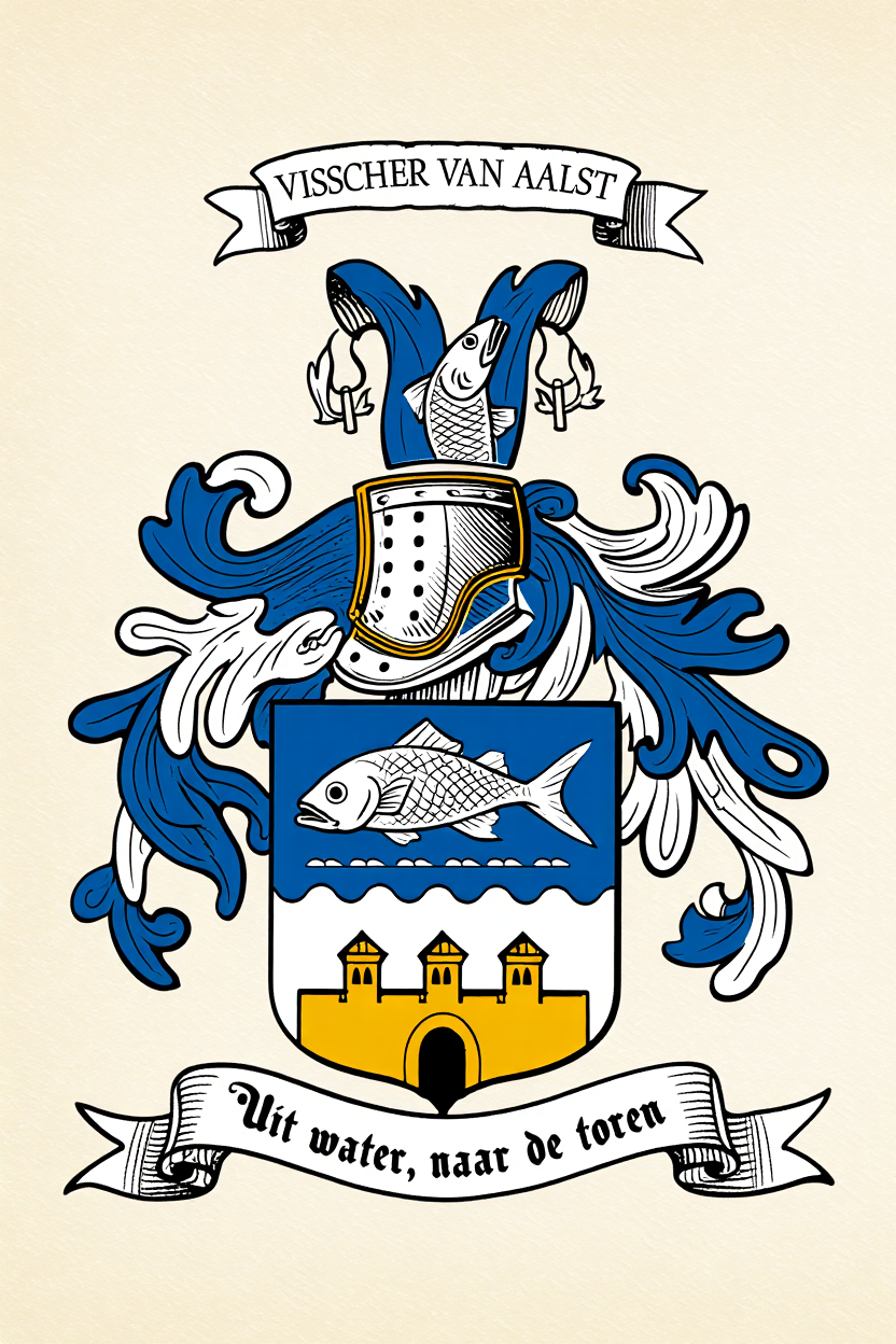 Familiewapen van de achternaam VISSCHER VAN AALST
