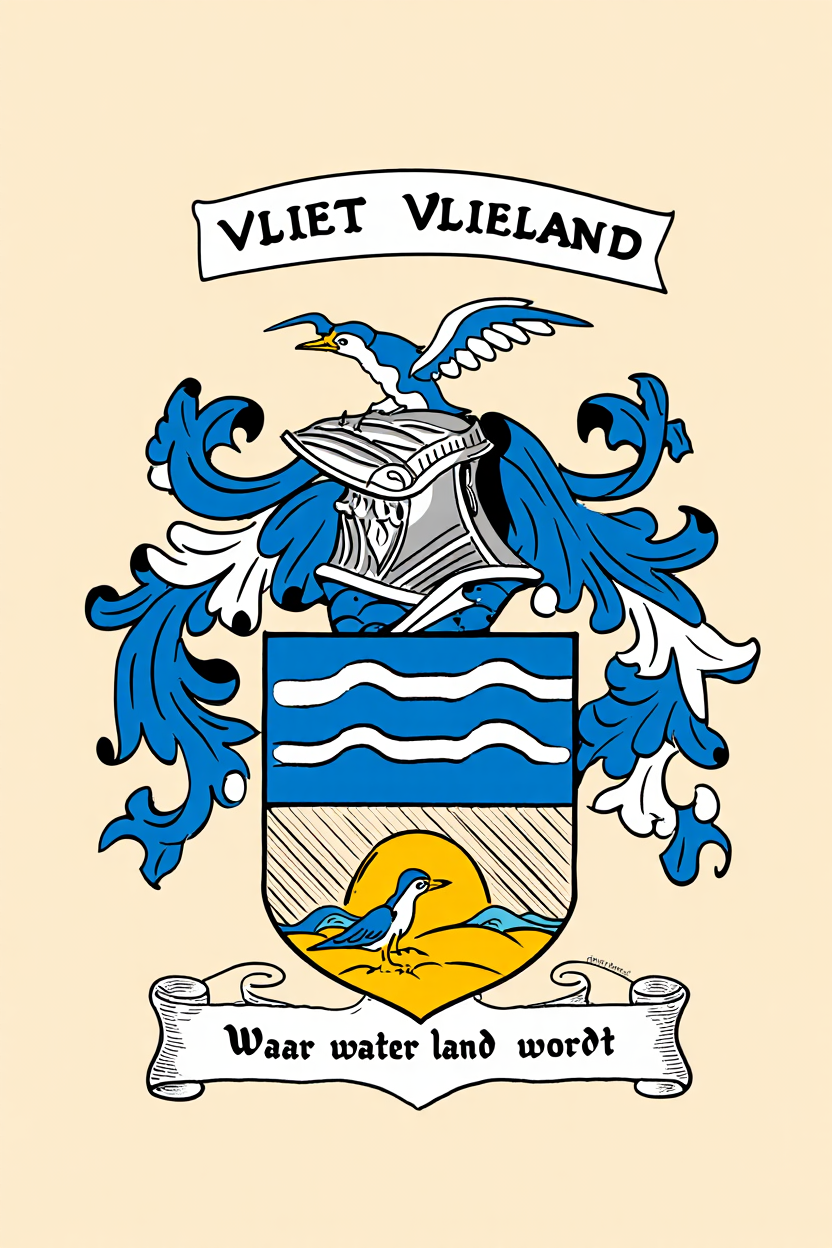 Familiewapen van de achternaam VLIET VLIELAND (vergrendeld)