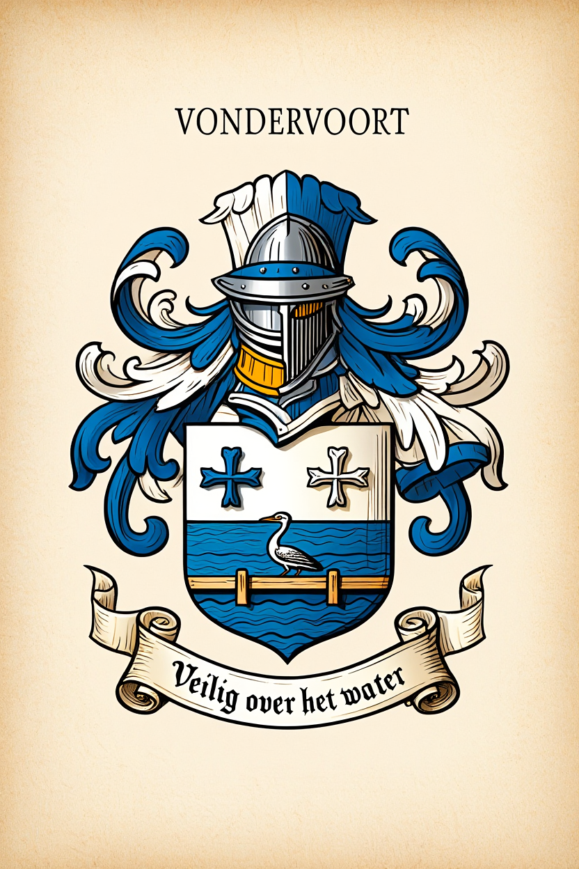 Familiewapen van de achternaam VONDERVOORT (vergrendeld)