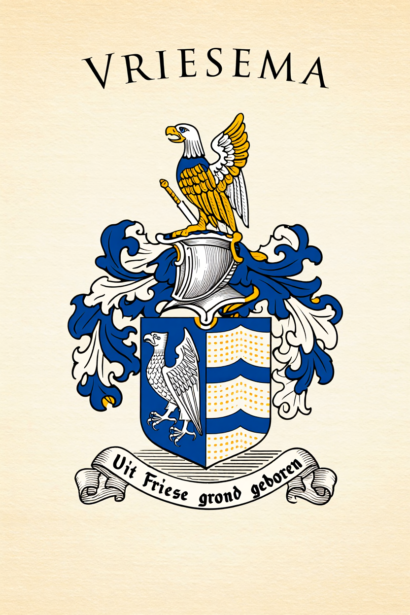 Familiewapen van de achternaam VRIESEMA (vergrendeld)