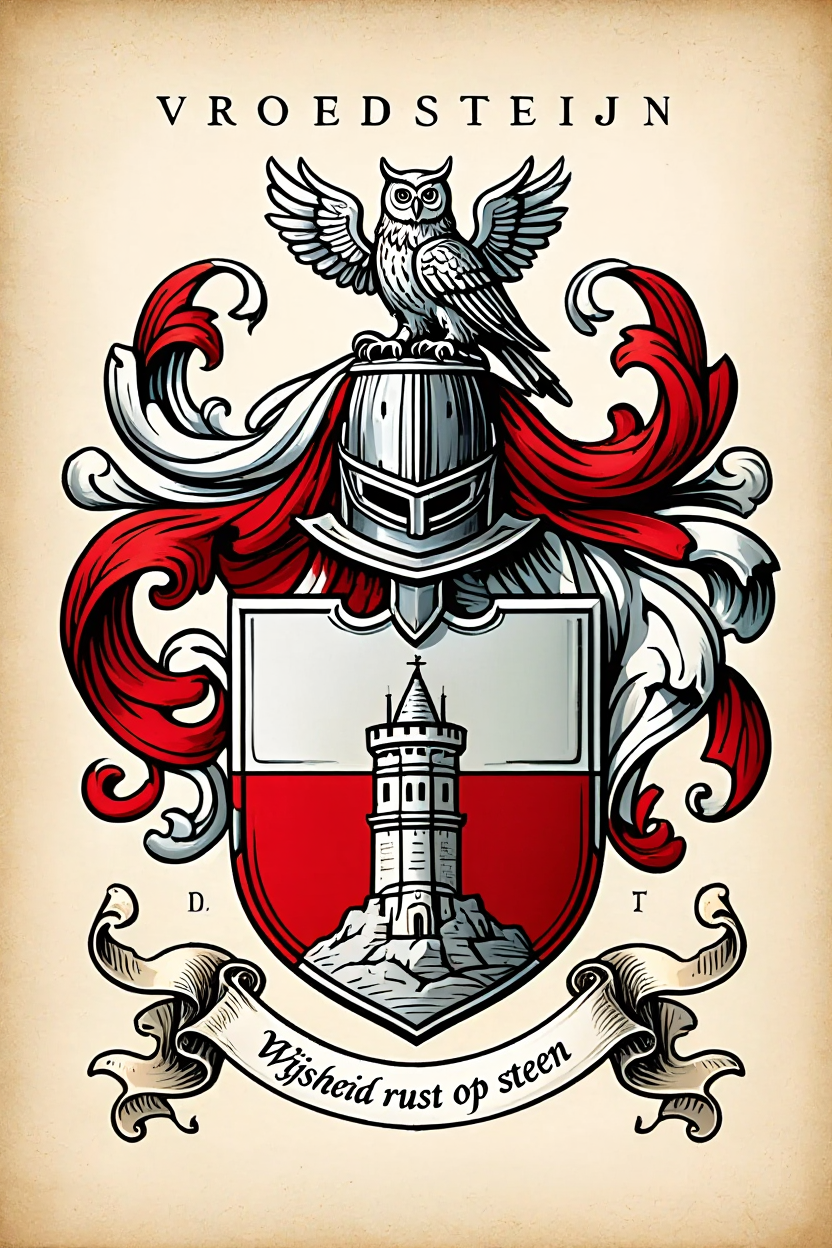 Familiewapen van de achternaam VROEDSTEIJN (vergrendeld)