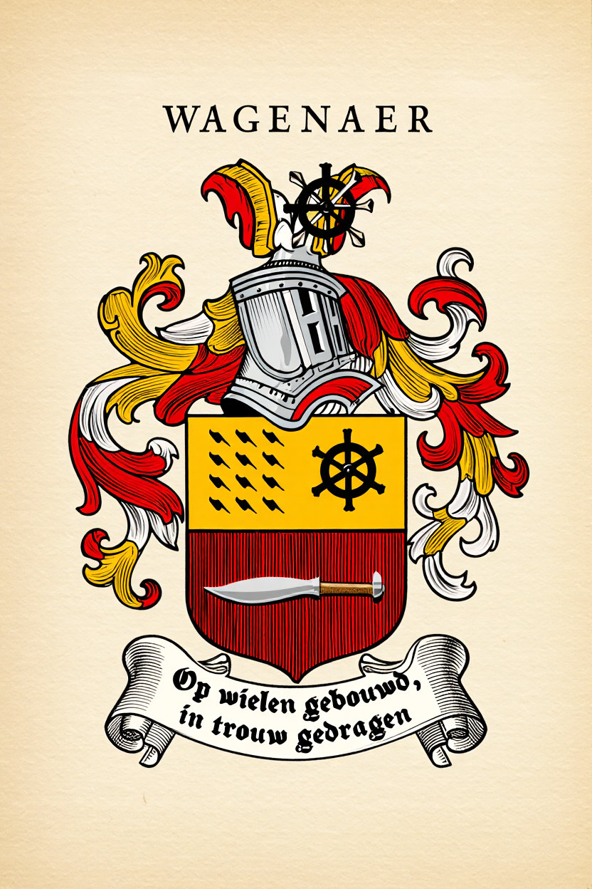 Familiewapen van de achternaam WAGENAER (vergrendeld)
