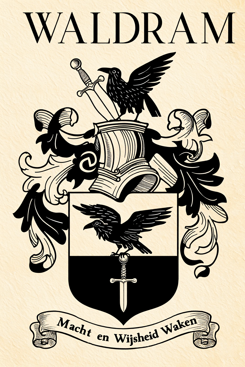 Familiewapen van de achternaam WALDRAM (vergrendeld)