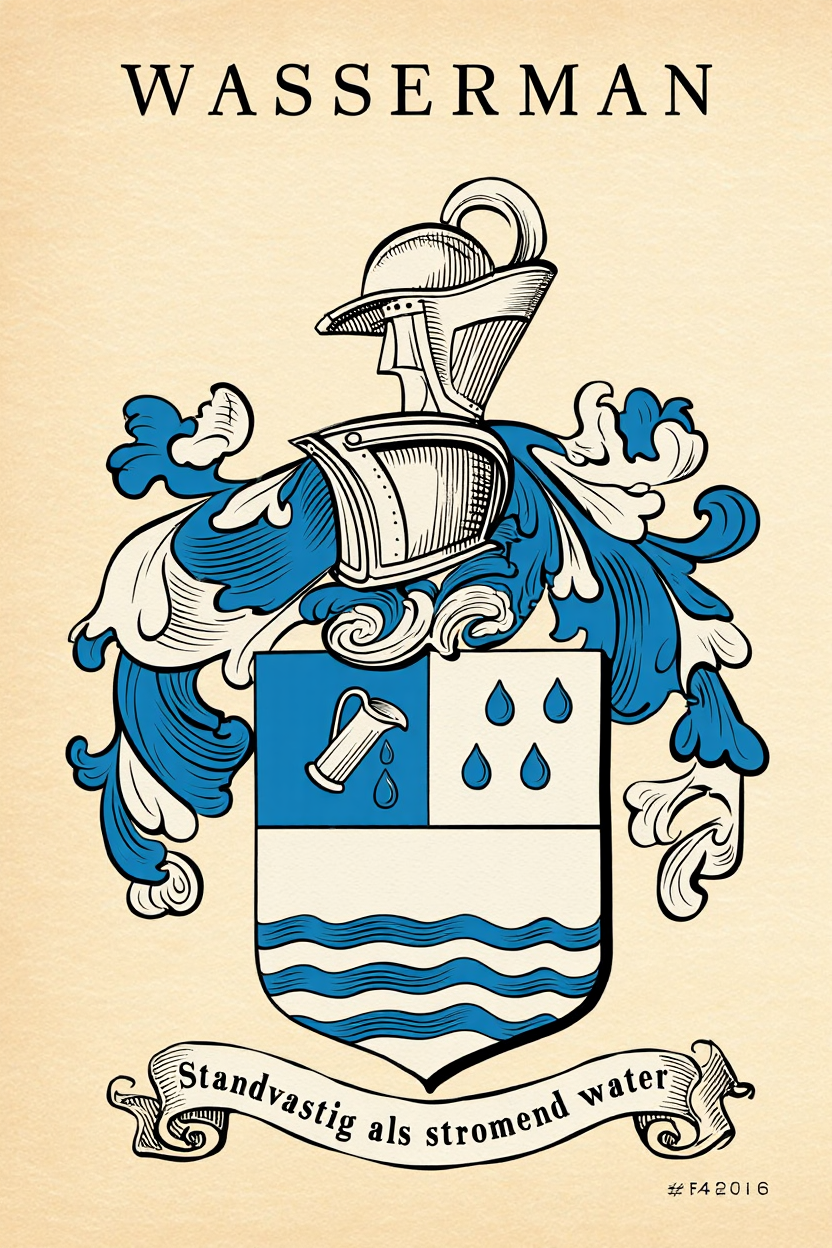 Familiewapen van de achternaam WASSERMAN (vergrendeld)