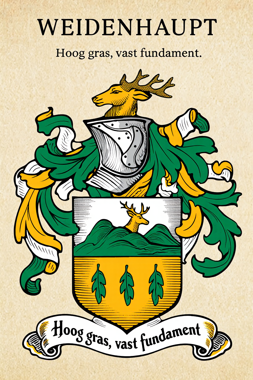 Familiewapen van de achternaam WEIDENHAUPT (vergrendeld)
