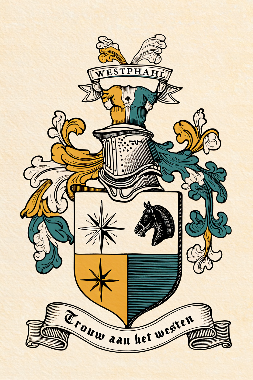 Familiewapen van de achternaam WESTPHAHL (vergrendeld)
