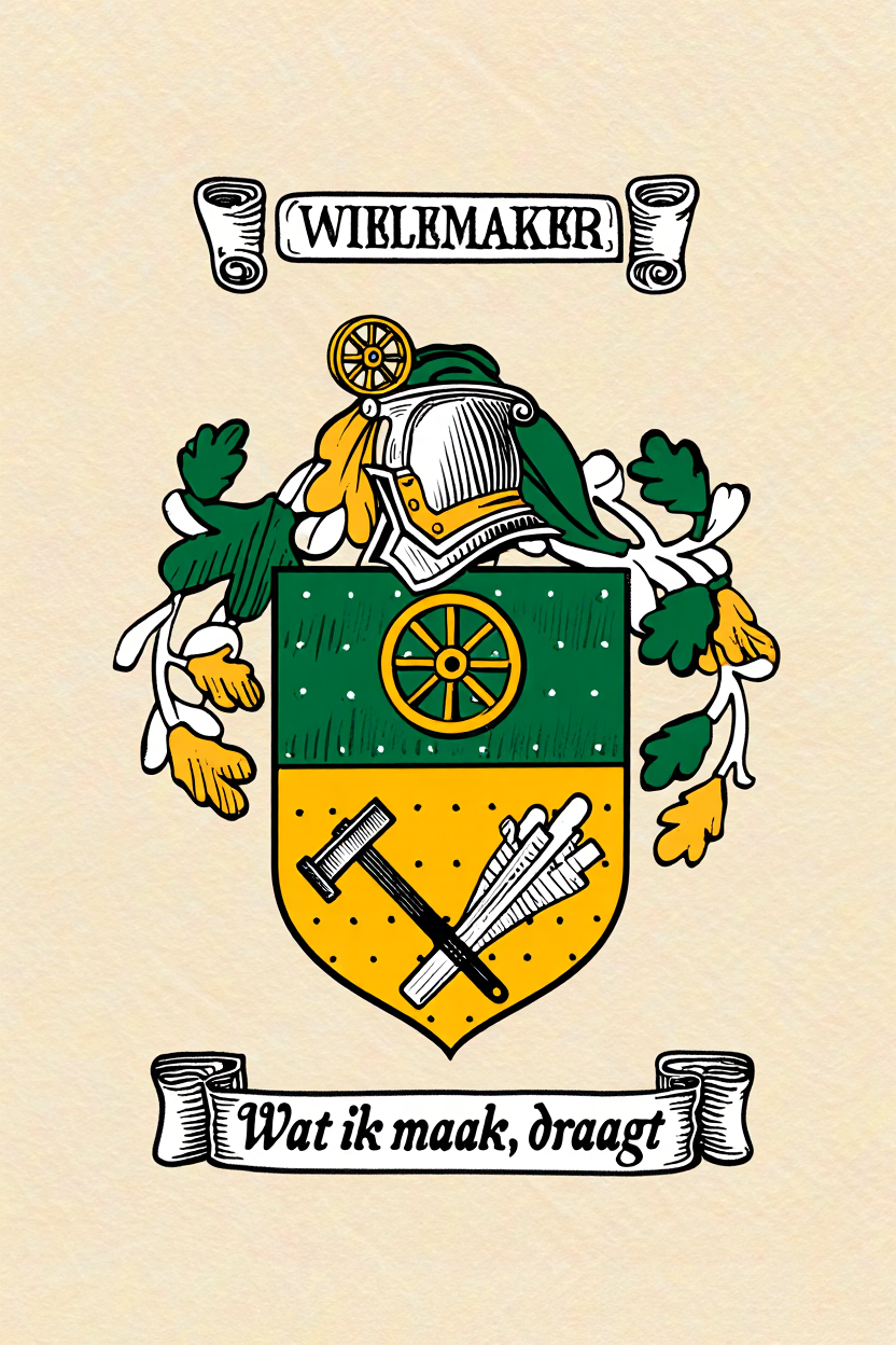 Familiewapen van de achternaam WIELEMAKER (vergrendeld)
