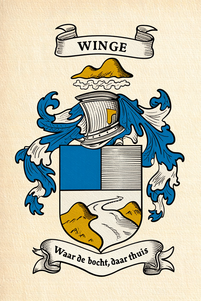 Familiewapen van de achternaam WINGE (vergrendeld)