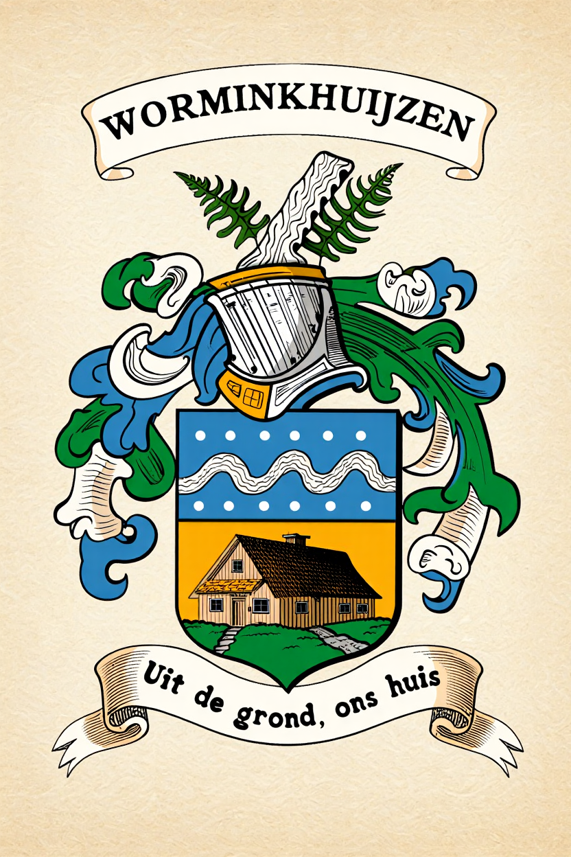 Familiewapen van de achternaam WORMINKHUIJZEN (vergrendeld)