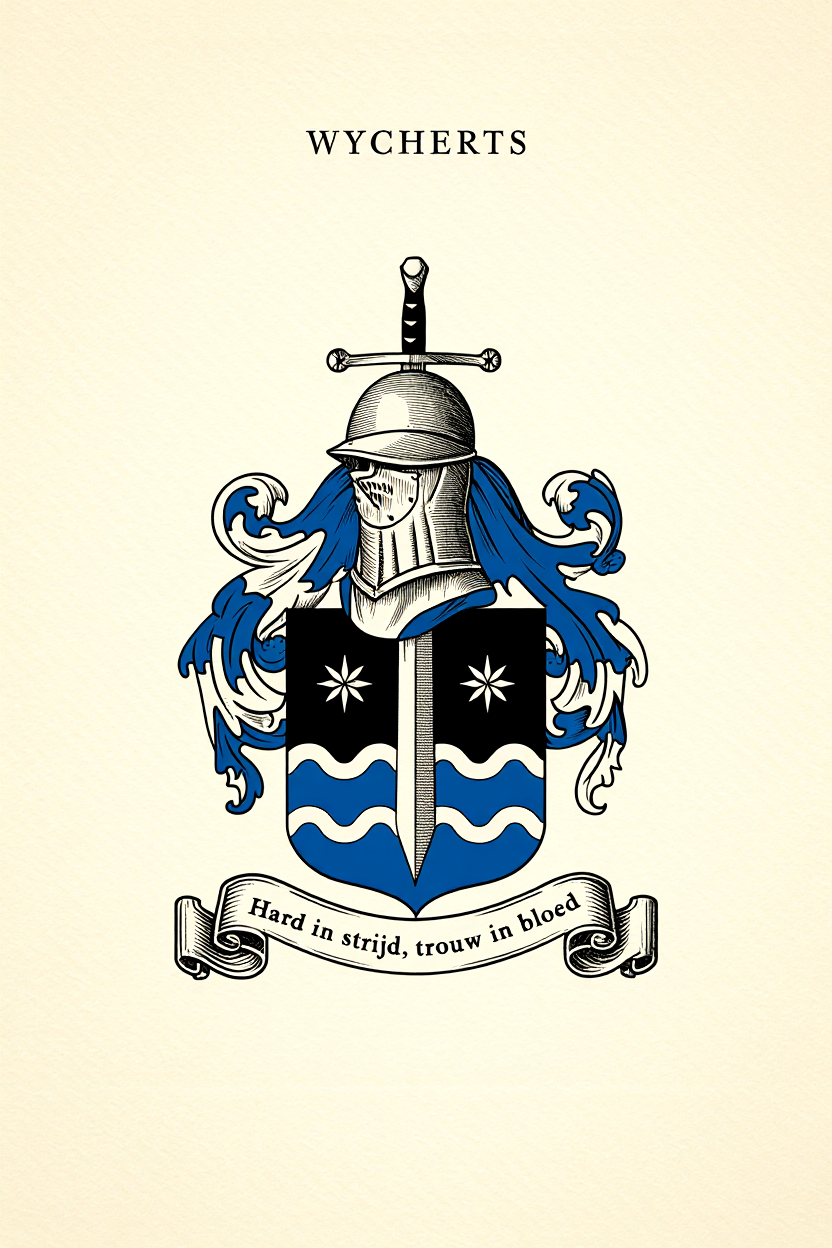 Familiewapen van de achternaam WYCHERTS (vergrendeld)