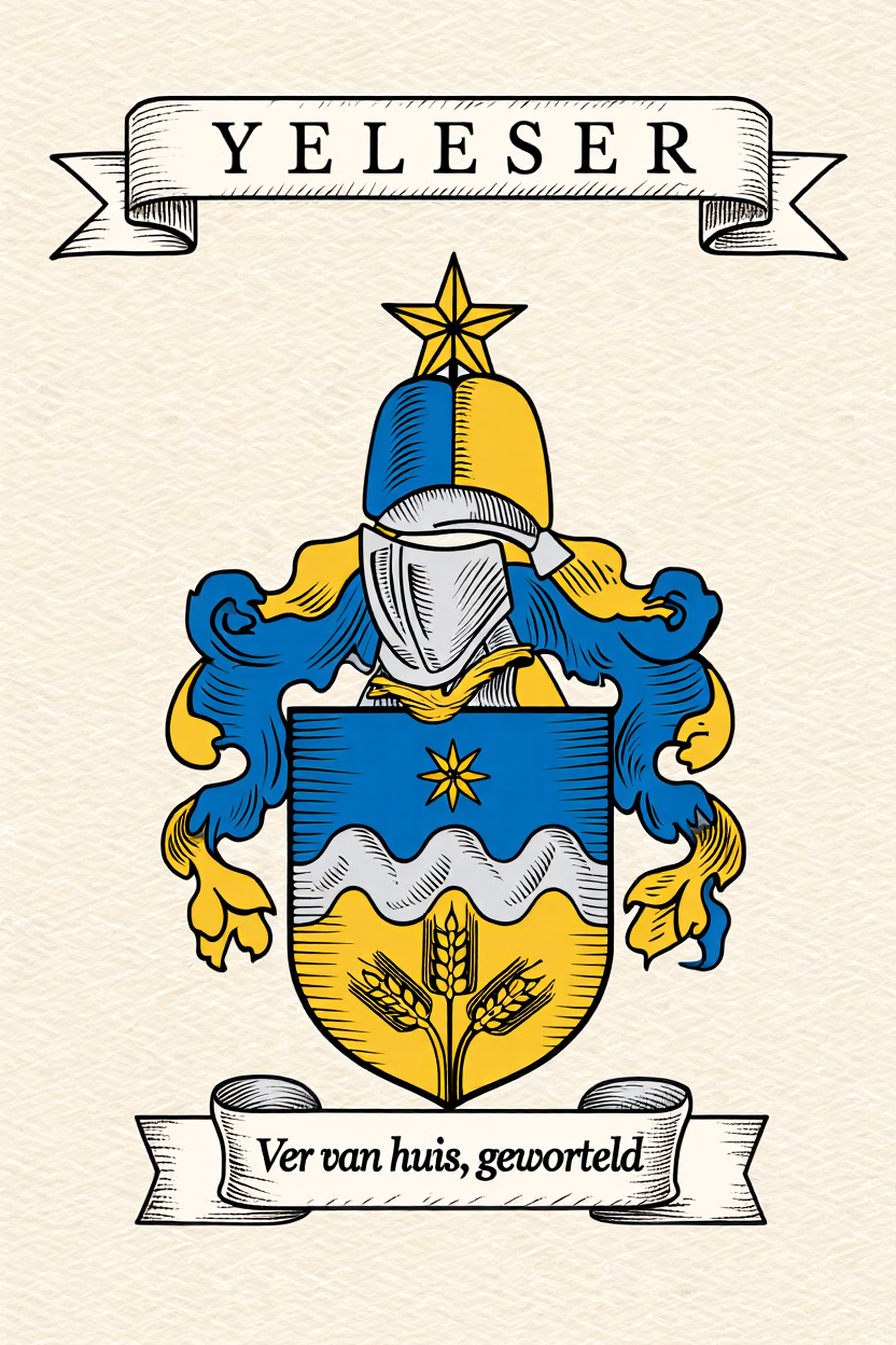 Familiewapen van de achternaam YELESER (vergrendeld)