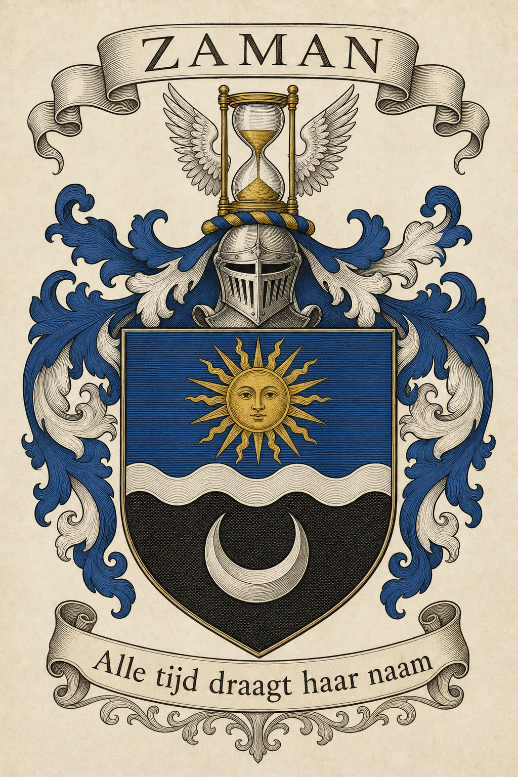 Familiewapen van de achternaam ZAMAN (vergrendeld)