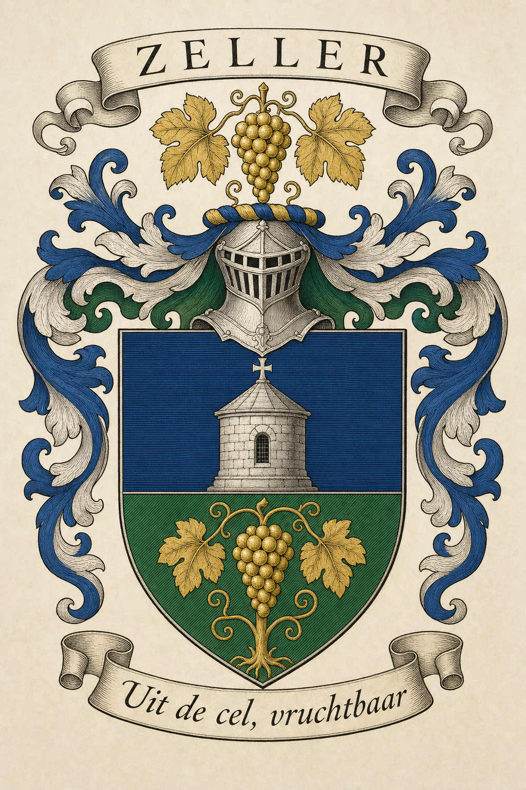Familiewapen van de achternaam ZELLER (vergrendeld)
