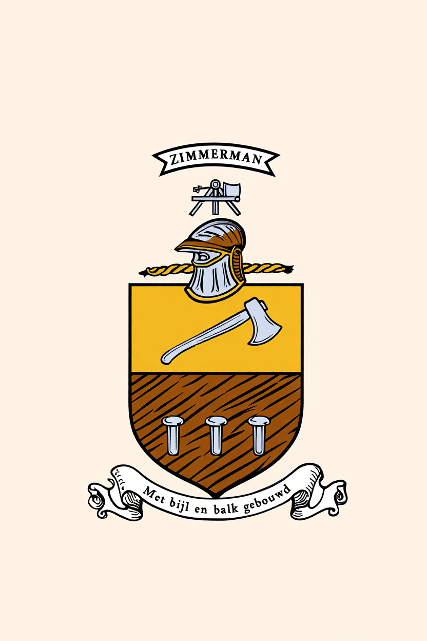 Familiewapen van de achternaam ZIMMERMAN (vergrendeld)