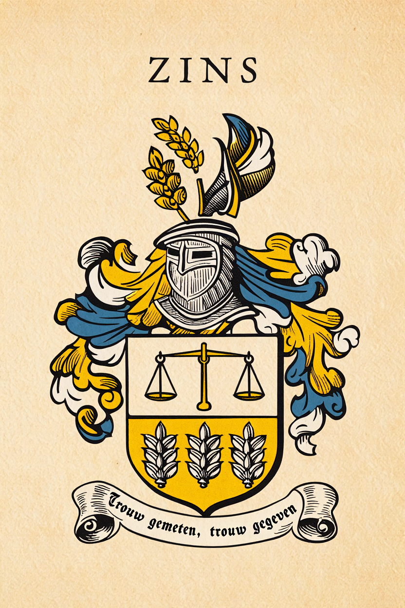 Familiewapen van de achternaam ZINS (vergrendeld)