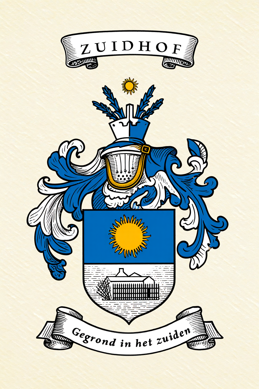 Familiewapen van de achternaam ZUIDHOF (vergrendeld)