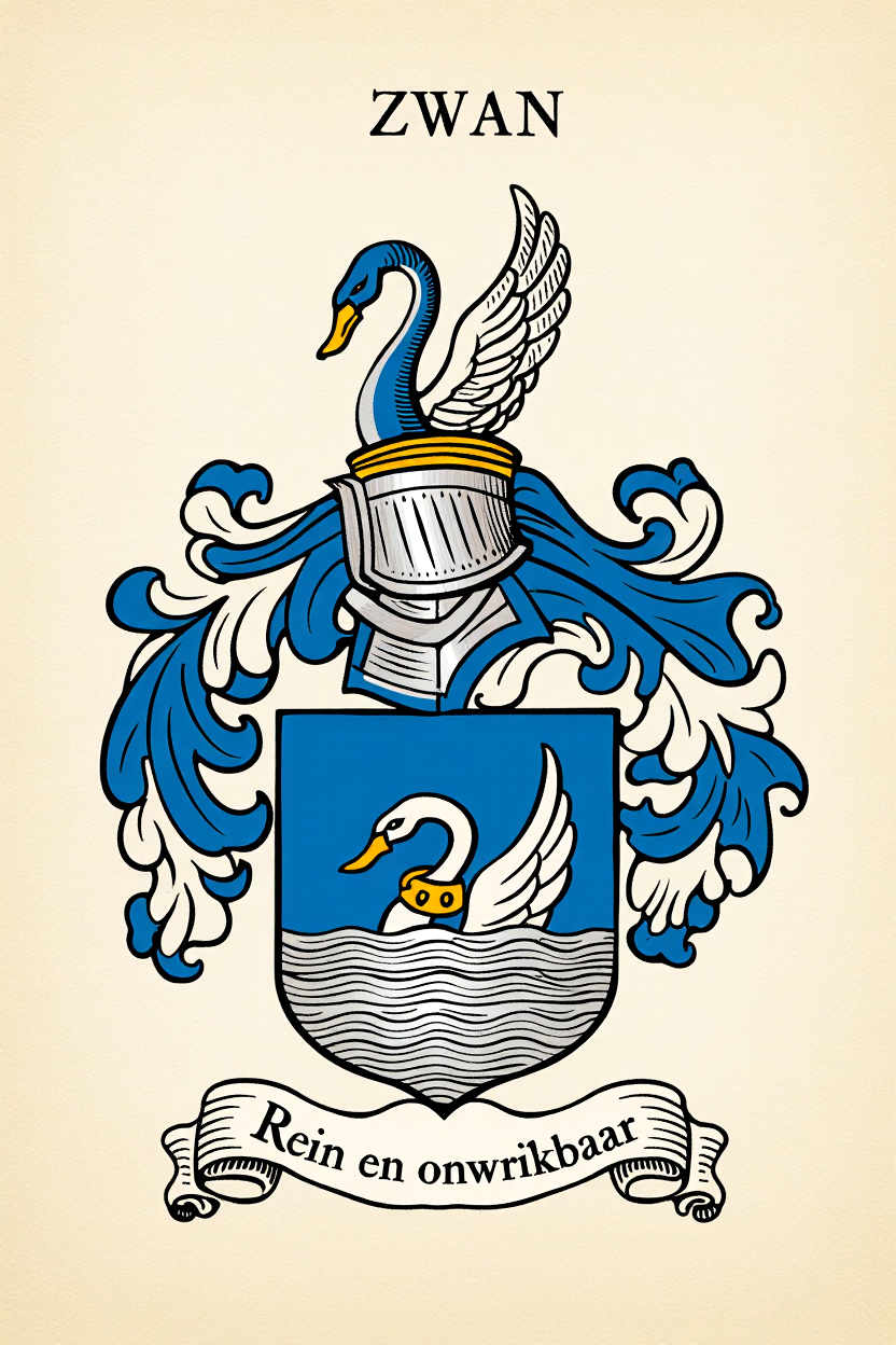 Familiewapen van de achternaam ZWAN (vergrendeld)